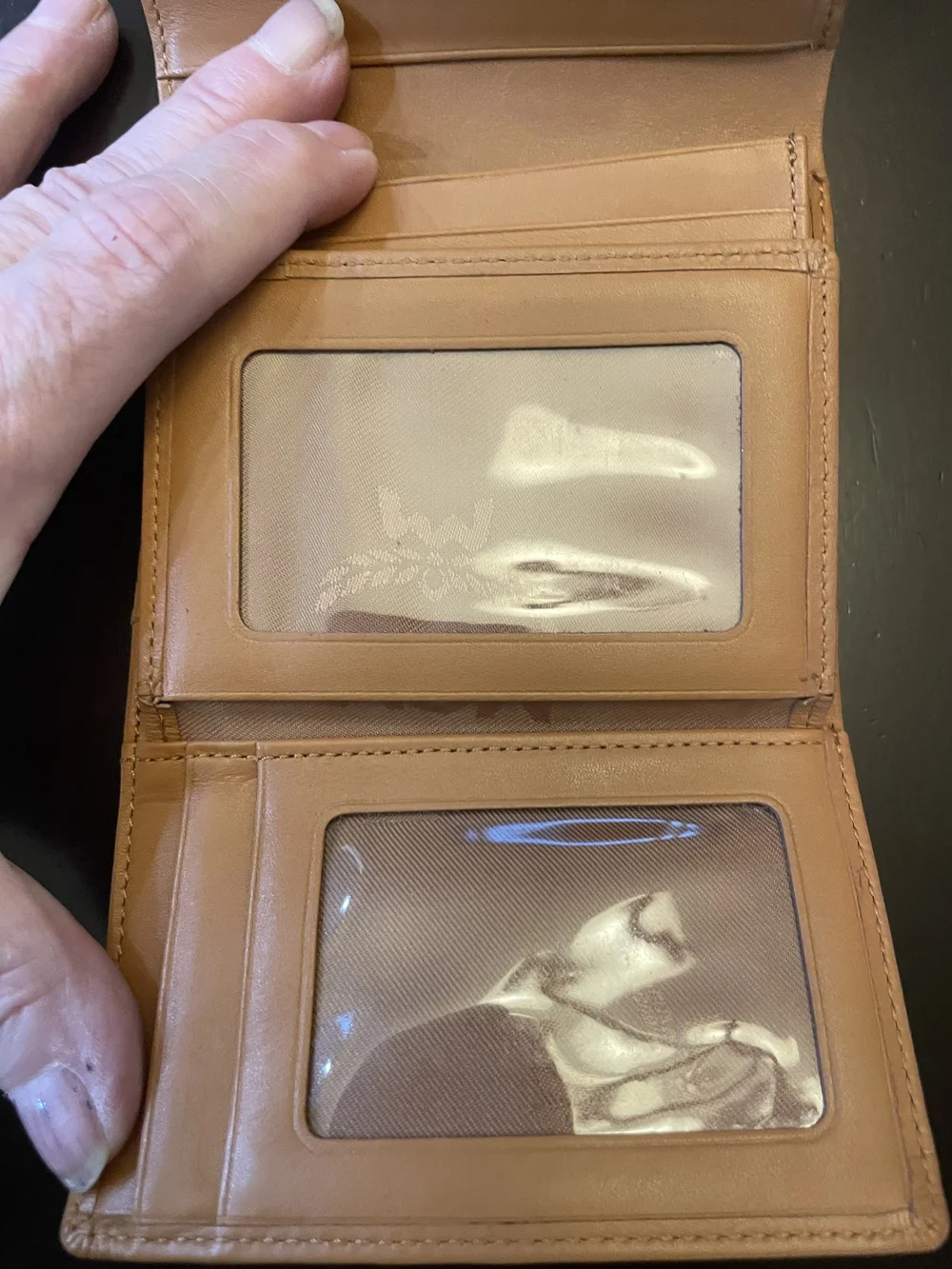 MCM Visetos Trifold Wallet Cognac Orange Brown